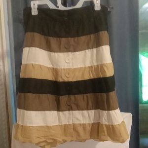 Black, brown, tan, & lt brown Massimo skirt size 14 25" in length